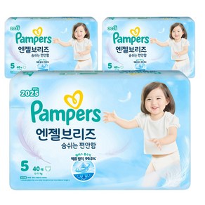 팸퍼스 2025 엔젤브리즈 썸머 팬티형 기저귀 유아용, 5단계, 120매