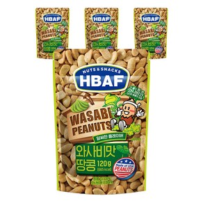 바프 넛츠 앤 스낵스 와사비맛 땅콩, 120g, 4개