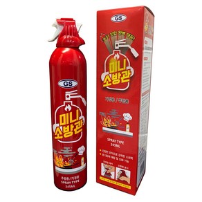 지에스켐 미니소방관 차량용 소화기, 345ml, 혼합색상, 1개
