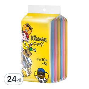 크리넥스 수앤수 실키소프트 카카오 휴대용 물티슈