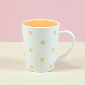 도트 머그컵 350ml, 오렌지, 1개