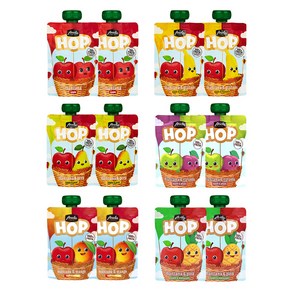 아넬라 짜먹는 HOP 과일퓨레 100g x 6종 x 2p 세트, 혼합맛(사과/바나나/사과배/푸룬/망고/파인애플
), 1세트