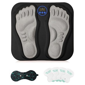 Gaayou 충전식 EMS 저주파 발매트 마사지기 3D + 겔패드 5p 세트, 블랙