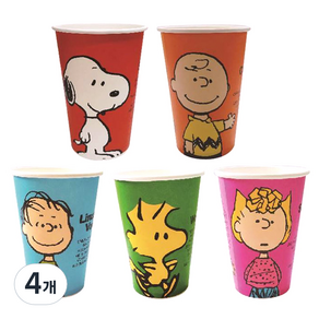 피너츠 칼라 종이컵 혼합 5종 390ml, 50개입, 4개