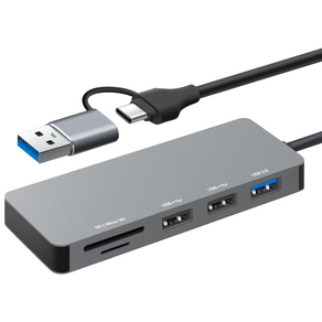 홈플래닛 5포트 USB-A & C타입 듀얼커넥터 멀티허브 (120cm 케이블), HUB5C-A, 1개
