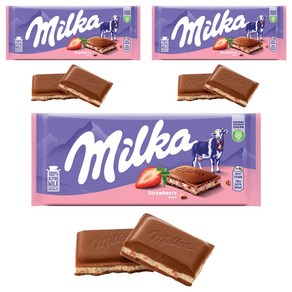 밀카 스트로베리 요거트 초콜릿, 100g, 3개