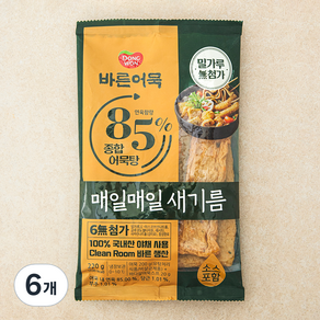바른어묵 85% 종합 어묵탕, 220g, 6개