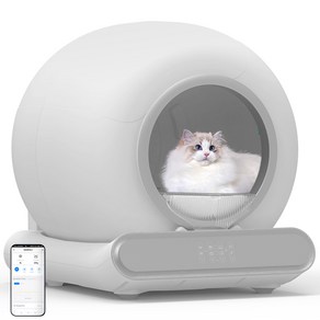 HESUNYI 스마트 고양이 자동 화장실 APP연동 MSP-04 (배변봉투 포함), 화이트, 1개
