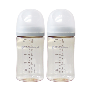 더블하트 모유실감 3세대 PPSU 노꼭지 젖병 트윈팩, 새벽그레이, 240ml, 2개