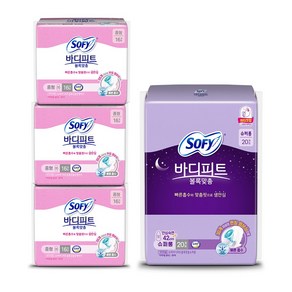 쏘피 바디피트 생리대 볼록맞춤 중형 16p x 3개 + 수퍼롱 20p