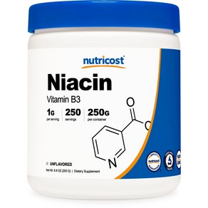 뉴트리코스트 니아신 비타민 B3 무맛 글루텐 프리, 1개, 250g