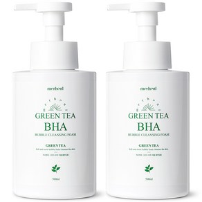 1+1 메르헨트 그린티 바하 버블 클렌징폼 500ml 살리실산 약알칼리 딥클렌징 세안제 클렌저 폼클렌저