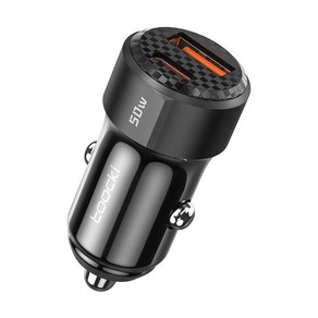 Toocki 50W A+C 2포트 차량용 미니 시거잭 고속 충전기