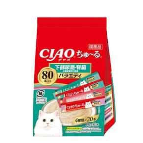 이나바 챠오츄르 버라이어티 80P 고양이간식, SC-455 하부요로&신장건강케어, 14g, 80개