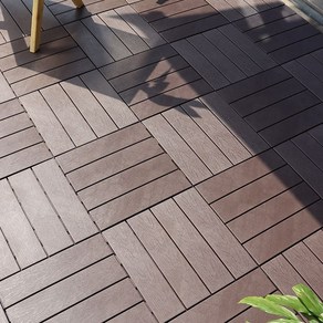 셀프인테리어 DIY 조립마루 조립식바닥 인테리어 원목 원목타일 바닥타일 데크타일 베란다, 플라스틱 커피 나뭇결, 2장