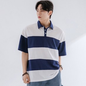 스몰더 남자 여름 루즈핏 PK 단가라 반팔 카라티 [1900]