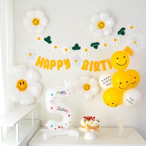 지에이엠 데이지 생일가랜드 레터링 숫자풍선 생일 파티용품 세트