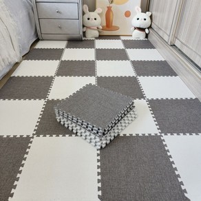 [반전] 다기능의 사계절 면마 조립식 퍼즐 매트 DIY 셀프시공 퍼즐 매트 10mm, 다크 그레이 A, 10개