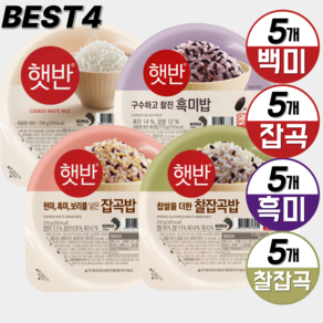 CJ 제일제당 햇반 210g 4종 백미 흑미 찰잡곡밥 잡곡밥 번들 구성 (다담다)