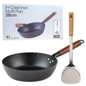 아이제나흐궁중팬 무쇠 28cm+우드핸들 스테인레스 뒤집개 포함, 1개