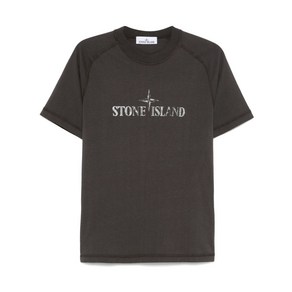 STONE ISLAND (스톤 아일랜드) 로고 프린트 티셔츠