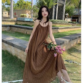 블랙루비스 롱 원피스 여름 휴양지 바캉스 끈나시 리조트 룩