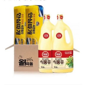 올따옴 해표식용유 1.8리터 2개 +기름닦는 키친타올 2개