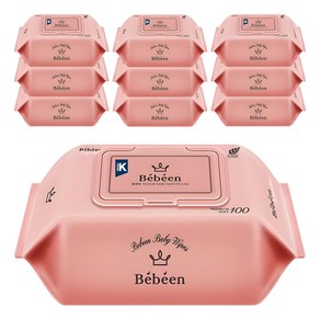 Bebeen 시그니처 영유아물티슈 캡형, 50g, 100매, 10개