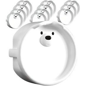 원더파파 귀여운 곰돌이 콘센트 안전마개, 화이트, 12개