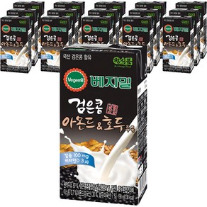 베지밀 검은콩 아몬드 앤 호두 두유, 190ml, 16개