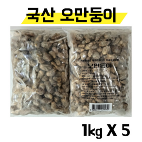 국내산 마산 진동 냉동 오만둥이 5KG 미더덕 (1KGX5팩), 5개, 1KG