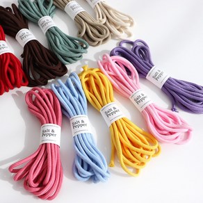 국내생산 5mm 컬러 우동끈 순면끈 모음 23color, 1개, 코랄