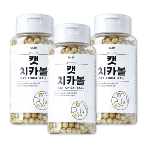 닥터바이 캣치카볼 고양이 구강 간식 치태 관리, 3세트, 30g, 우유