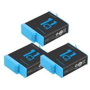 고프로9 고프로배터리 호환 고프로10 Probty 고프로 히어로 12 11 10 1850 mAh 배터리 및 LED 3 슬롯 충전기 스포츠 카메라