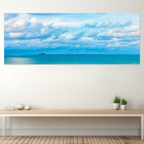 [당일발송!] 물 멍 시원한 바다 와이드 캔버스 그림 여름 인테리어 액자, 7.구름해변 와이드