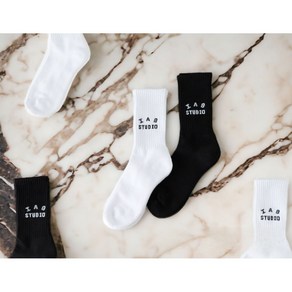 아이앱 스튜디오 양말 삭스 화이트 블랙 5개입 세트 아이앱양말