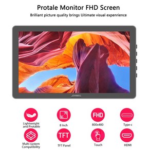 8"미니 휴대용 모니터 800x480 TFT LCD 터치 스크린 HDMI 호환 Type-c 라즈베리 파이 시리즈 노트북 보조, 01 CHINA, 01 8 Inch Touch Monitor