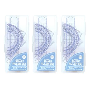 모닝글로리 스마트 삼각자 + 각도기 세트, 블루, 3세트