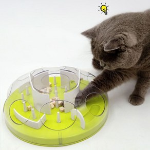 [한정세일]PET MOMENT 고양이 먹이퍼즐 난이도조절 미로 간식 정난감 퍼즐노즈워크 IQ 분리불안 비만방지, 크라미 그린, 1개