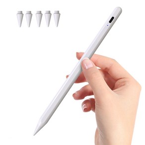 아이패드 펜슬 터치펜 애플 iPad 호환용 블루투스형 usb-c 초미세 터치플렉스펜 스마트펜, 1개, 화이트