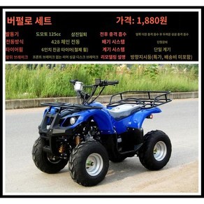 사륜 오토바이 125cc ATV 다목적 사발이 농업용 4륜 산악 운반차, A.빨강
