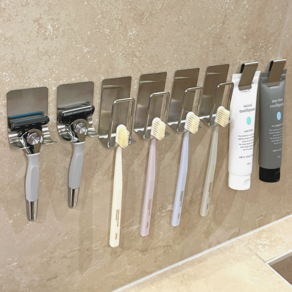 헤인느 304 올 스텐 칫솔걸이 무타공 칫솔꽂이 세트, 1개, 4인용