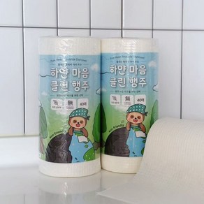 리블리홈 하얀마음 세제없이 빨아쓰는 생분해 롤행주 1롤, 1개, 40개입