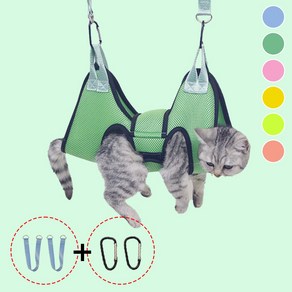 바람펫 강아지 고양이 미용 해먹 M, 그린, 1개
