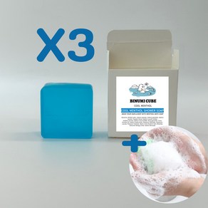 비누미 아이스큐브 쿨멘톨 퍼퓸 샤워바 120g, 3개입