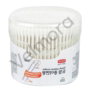 벨모라 듀얼 종이면봉 300P 귀이개면봉 위생면봉 미용소품 일회용품, 1개, 300개입