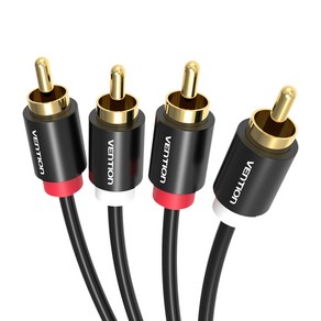 벤션 2RCA To 오디오 음향 케이블 1.5m, VAB-R06, 블랙
