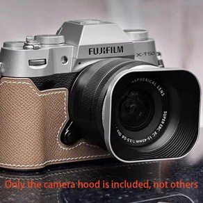 알루미늄 합금 사각 미러리스 카메라 렌즈 후드 후지 XT-20 X-T5 X-T30 II X-H2S X100V X-Pro3 X-E4 니콘, 02 은, 02 49MM, 1개