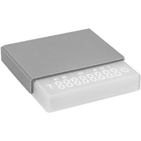 5156864 Vepoty 소형 에스프레소 커피 주방저울 미끄럼 방지 패드 포함 커피저울 미니 스마트타이머 Usb 2kg/0.1g G/oz/패드 디지털 중량계 실버, 1개