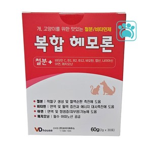 강아지 고양이 철분제 철분 영양제 복합헤모론 빈혈 예방, 혈액순환, 1개
